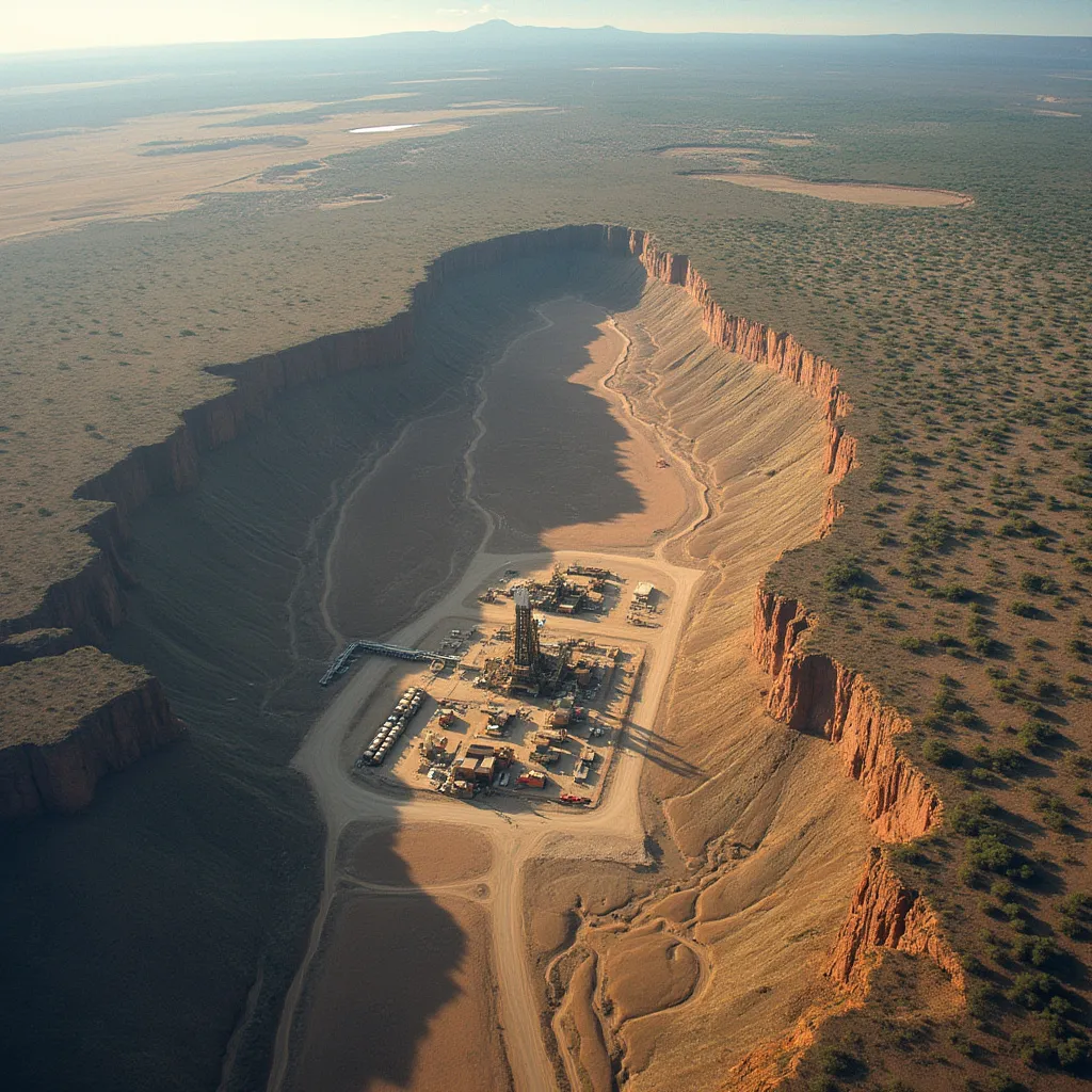 Vista aérea de Vaca Muerta
