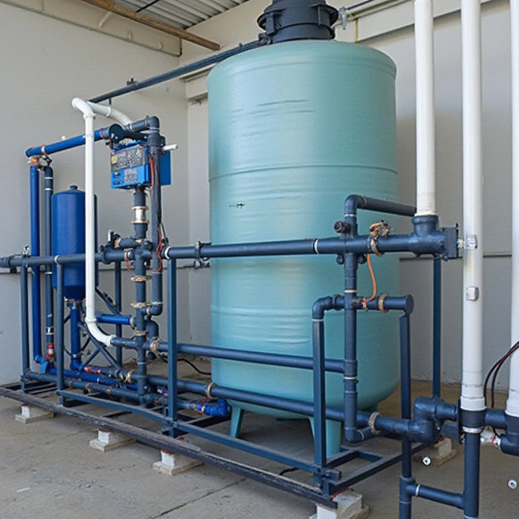 Instalación de reciclaje de agua en campo petrolero